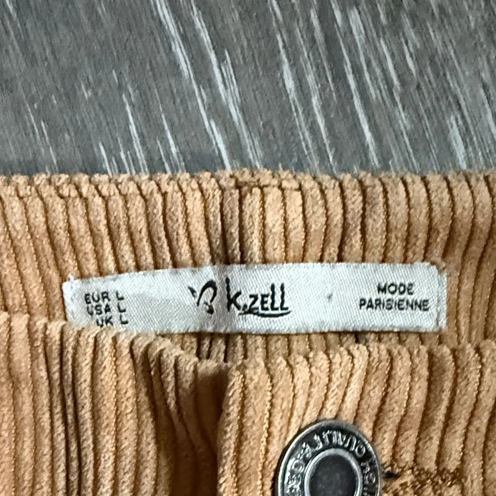 Casual Tan Corduroy Mini Skirt